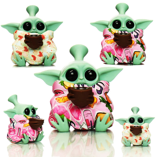 Silicone Yoda Water Pipe Bong with Different Style Art print